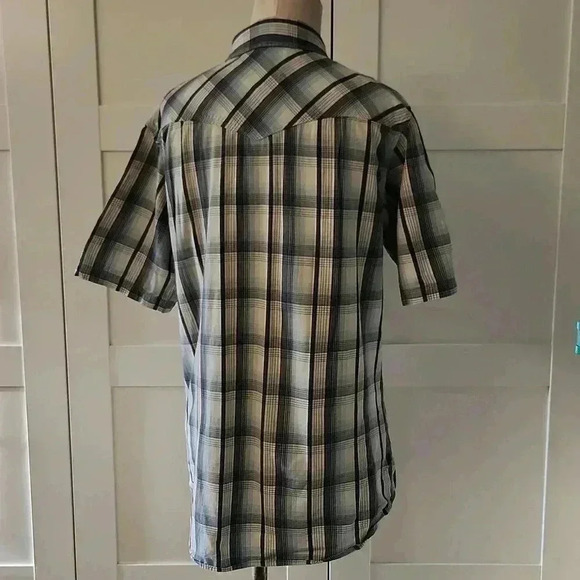 Vintage Vans Off The Wall Button Up Shirt Size MEDIUM western style pearl button - Picture 4 of 8